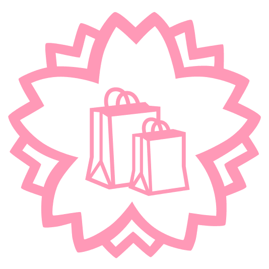 white flower shopping bags