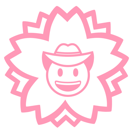 white flower face with cowboy hat