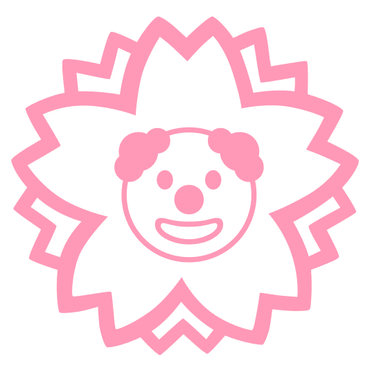 white flower clown face