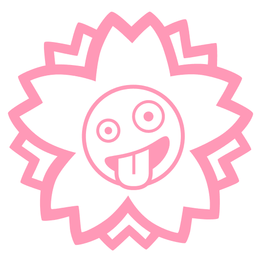 white flower zany face