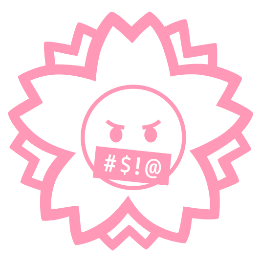 white flower face with symbols on mouth