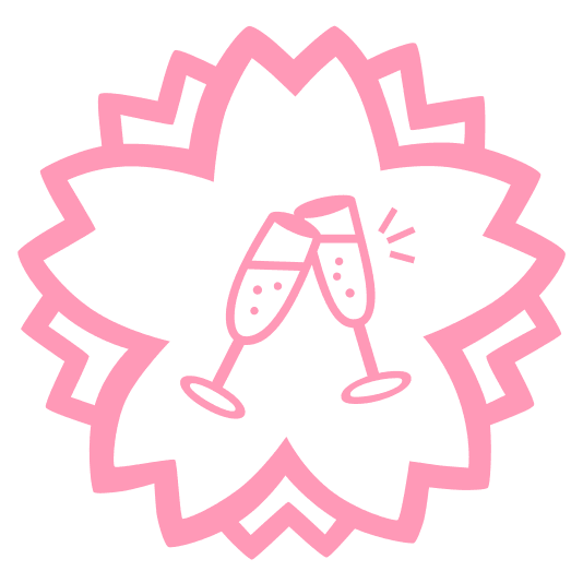 white flower clinking glasses