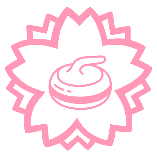 white flower curling stone