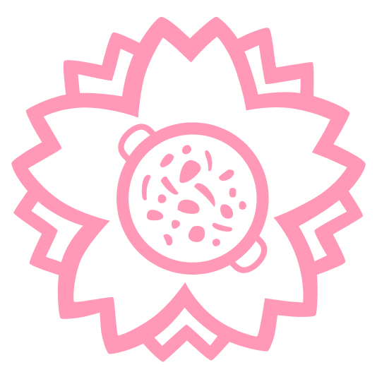 white flower shallow pan of food