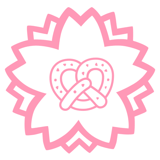 white flower pretzel