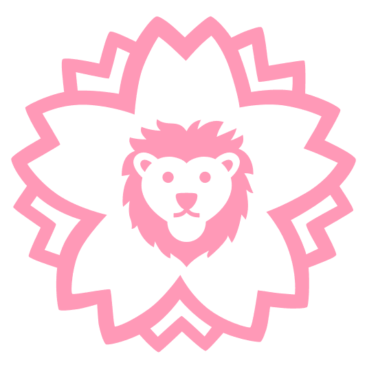 white flower lion face