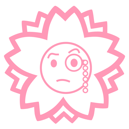 white flower face with monocle