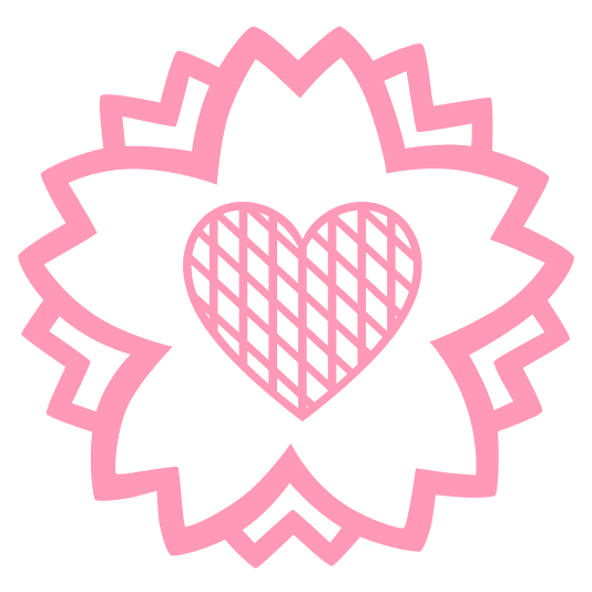 white flower orange heart