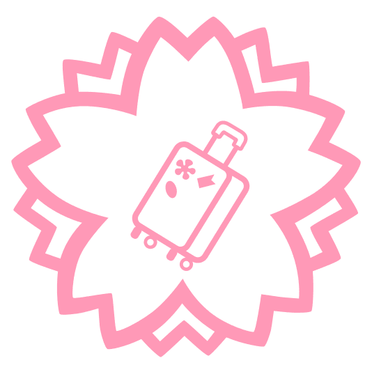 white flower luggage