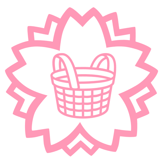 white flower basket