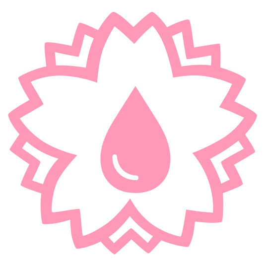 white flower drop of blood