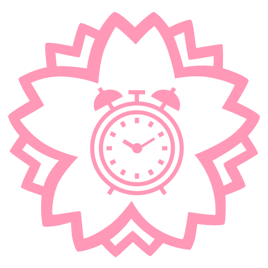 white flower alarm clock