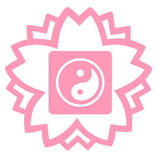 white flower yin yang