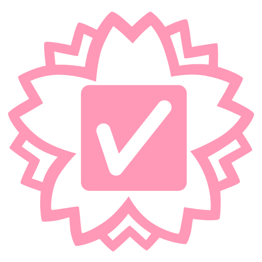 white flower white check mark