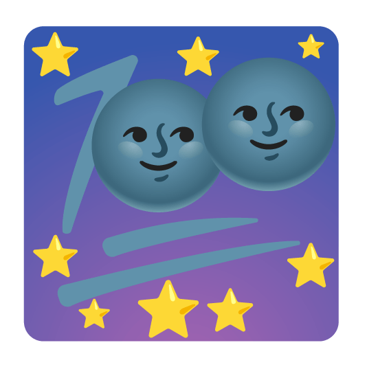 100 new moon with face