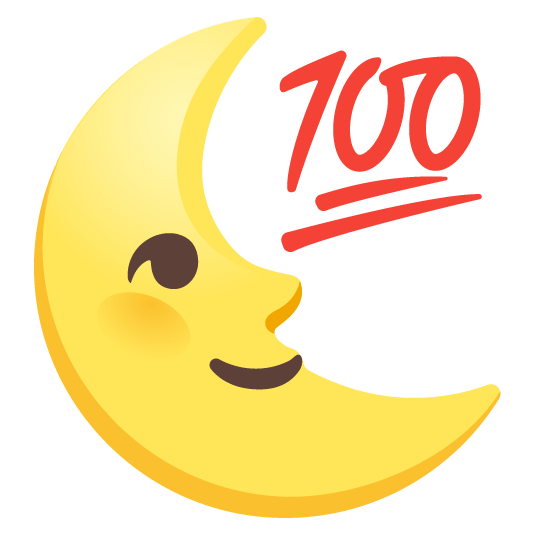 100 last quarter moon with face