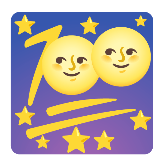 100 full moon with face