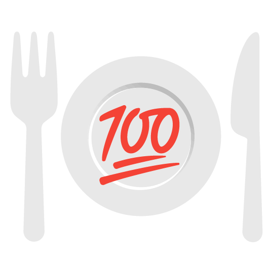 100 knife fork plate