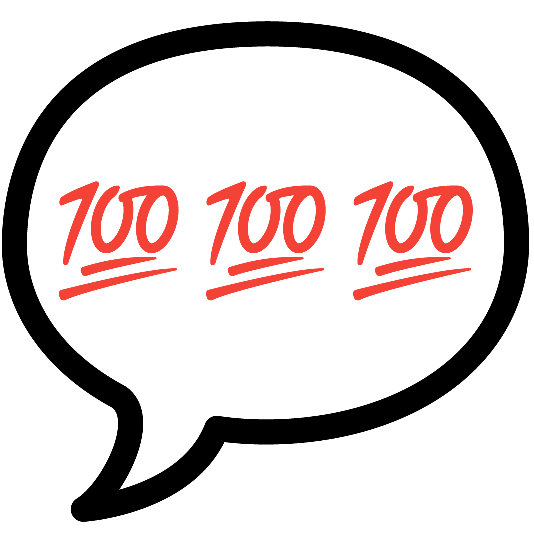 100 speech balloon