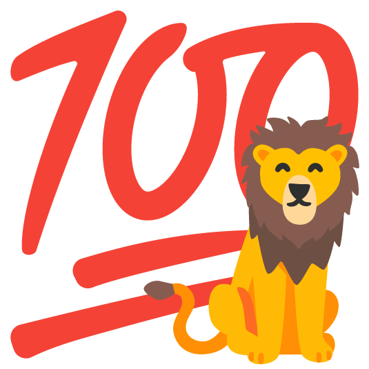 100 lion face