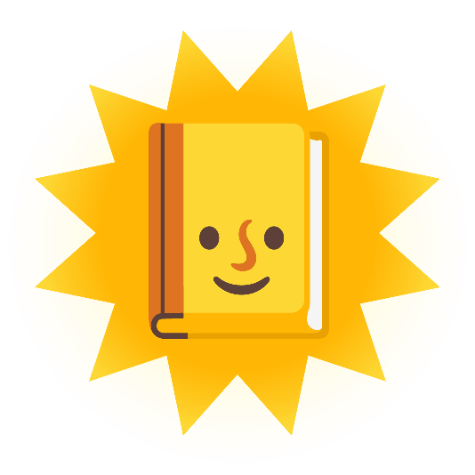 books sun with face
