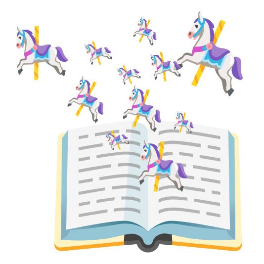 books carousel horse