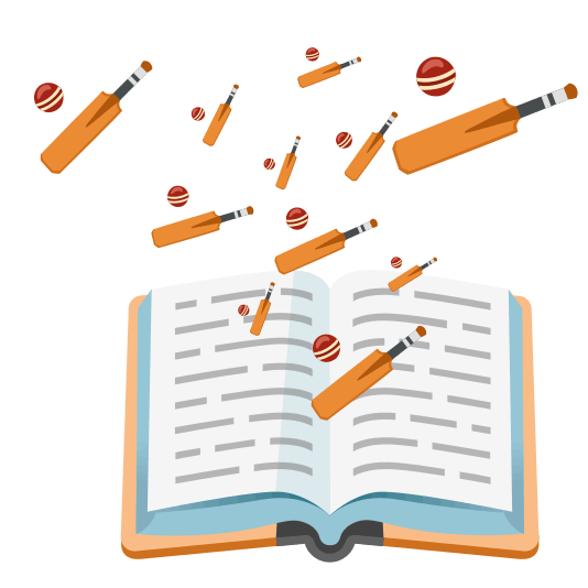 books cricket bat and ball