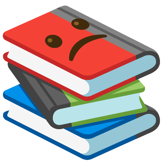 books slightly frowning face