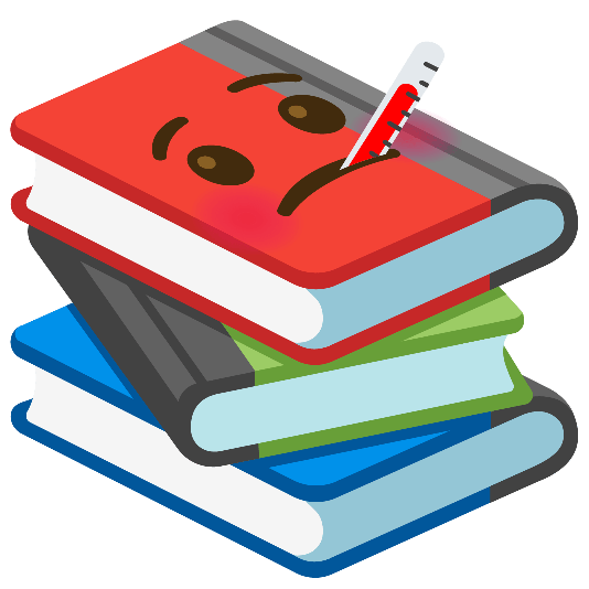 books face with thermometer