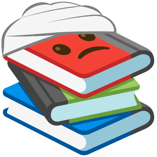 books face with head bandage