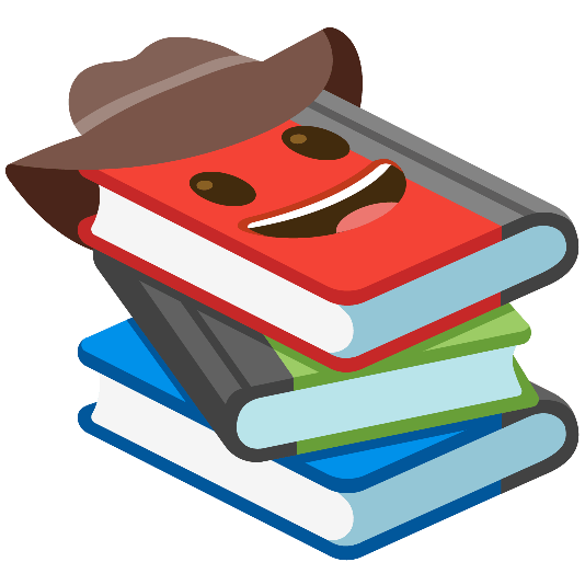 books face with cowboy hat