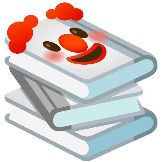 books clown face