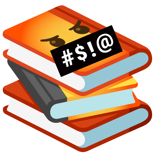 books face with symbols on mouth