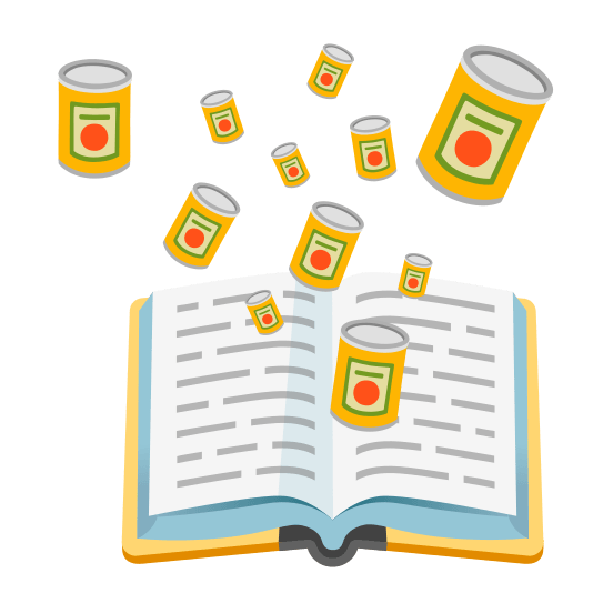 books canned food