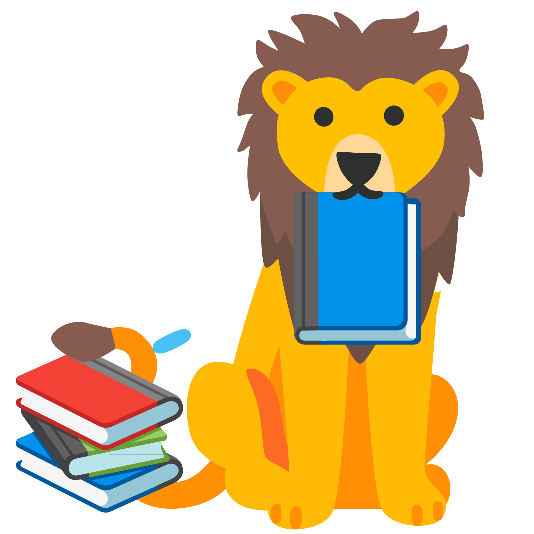 books lion face