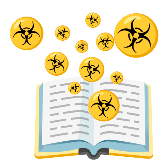 books biohazard sign