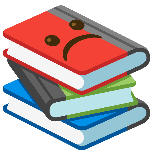 books white frowning face