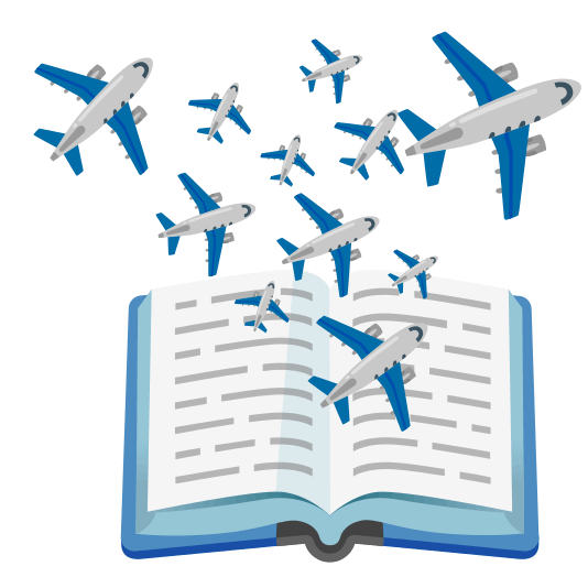 books airplane