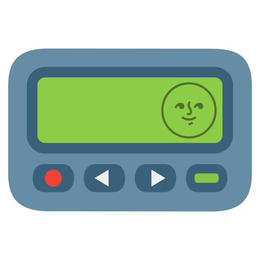 pager new moon with face