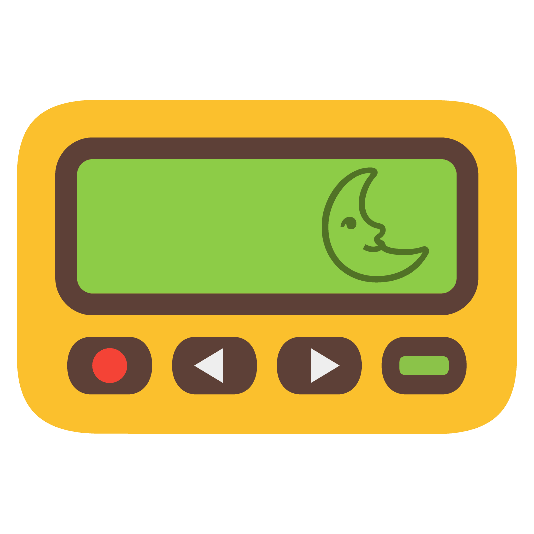 pager last quarter moon with face