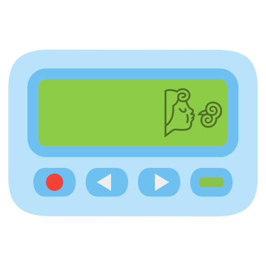 pager wind blowing face