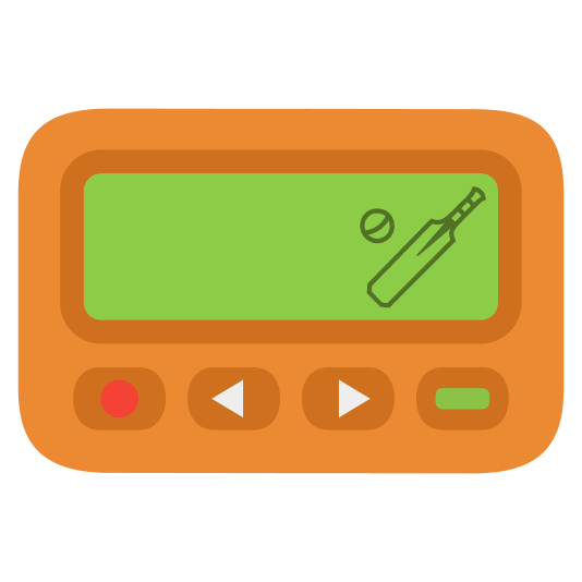 pager cricket bat and ball