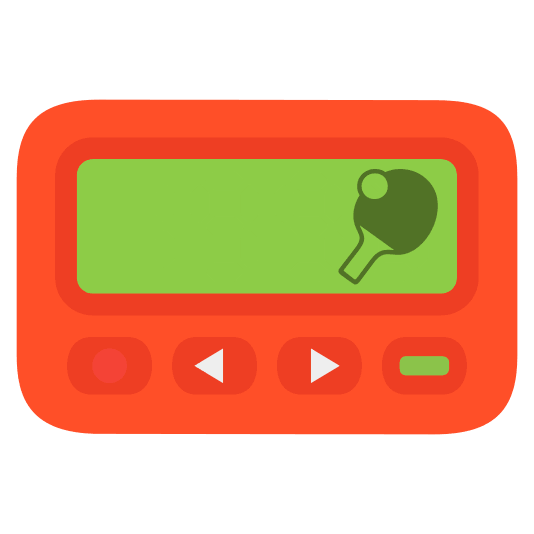 pager table tennis paddle and ball