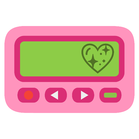 pager sparkling heart