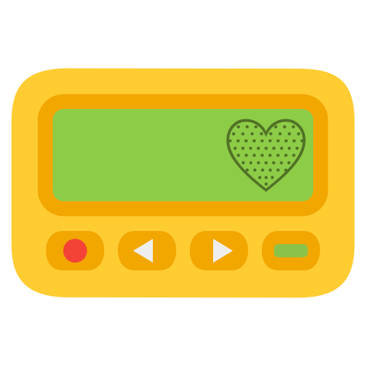 pager yellow heart