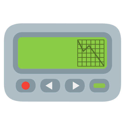 pager chart with downwards trend