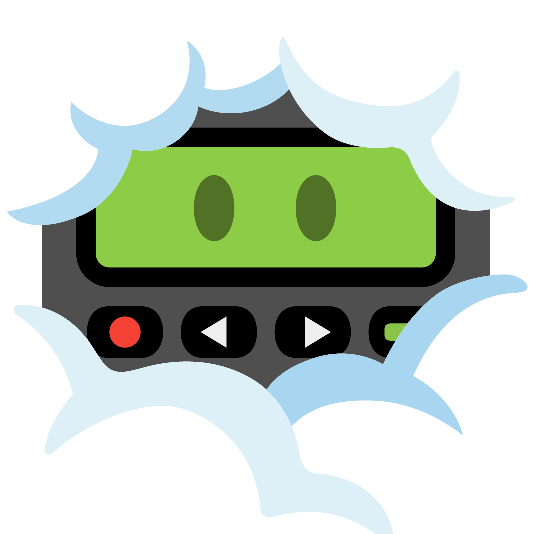 pager face in clouds