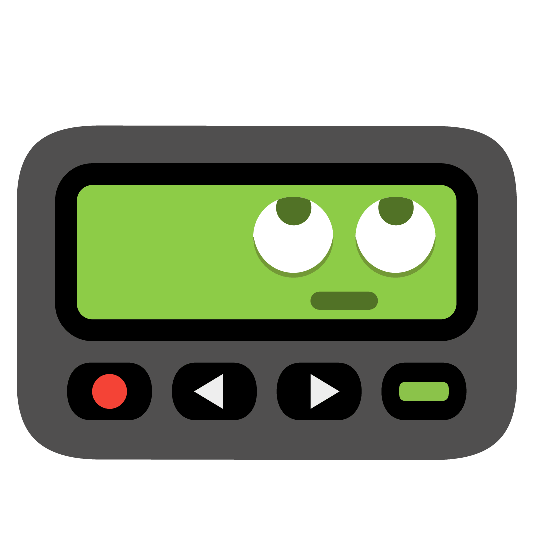 pager face with rolling eyes