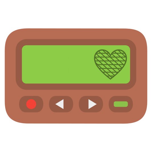 pager brown heart