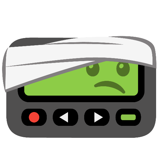 pager face with head bandage